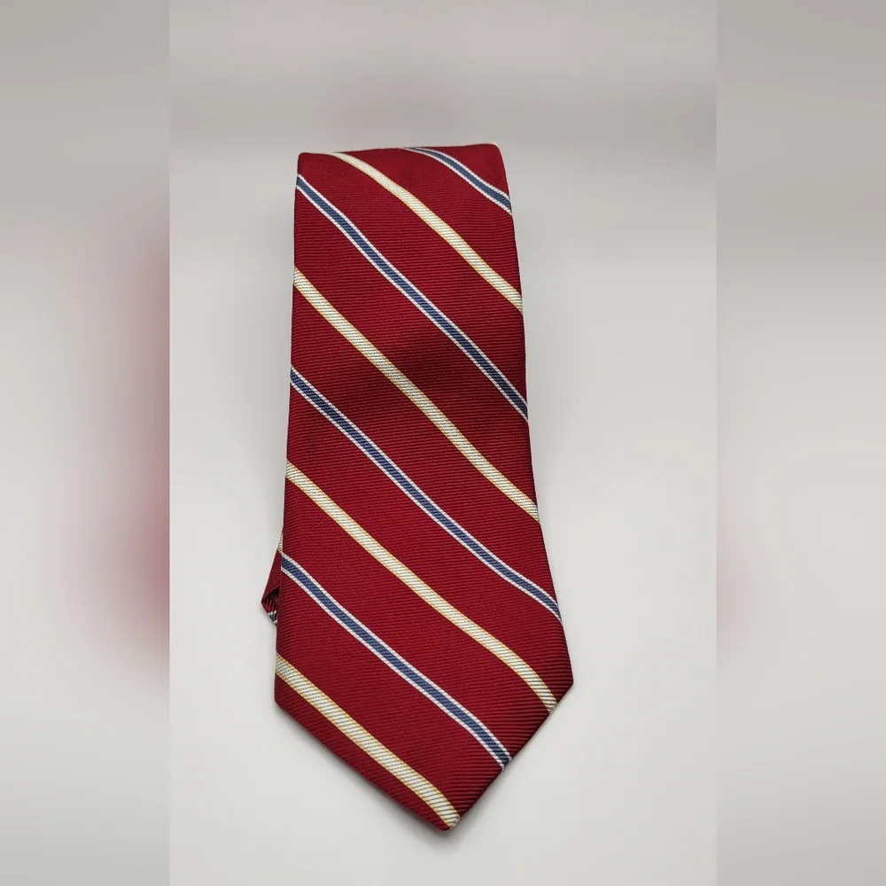 Classic Red Regimental Striped Men's Neck Tie